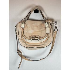 Coach Kristin Beige‎ Leather Snakeskin Detail Ltd Edition Satchel Shoulder Bag